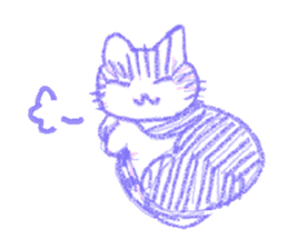 monochrome crayon cats sticker #5022135
