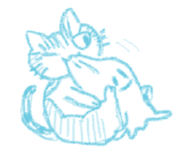 monochrome crayon cats sticker #5022140