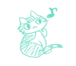monochrome crayon cats sticker #5022148