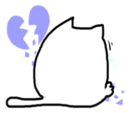 white shy cat sticker #5022505