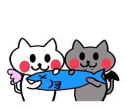 Devil cat & Angel cat sticker #5022856