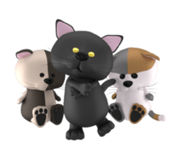 Playful three cats sticker #5023380