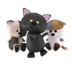 Playful three cats sticker #5023380
