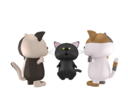 Playful three cats sticker #5023381