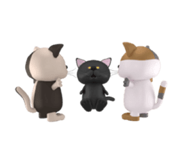 Playful three cats sticker #5023381