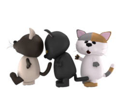 Playful three cats sticker #5023384