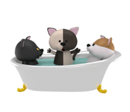 Playful three cats sticker #5023386