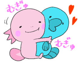 Axolotl and friends Sticker 2 sticker #5025990