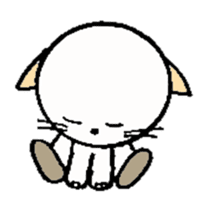 White circle cat sticker #5026314