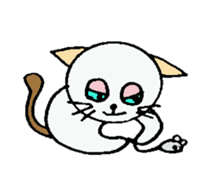 White circle cat sticker #5026329