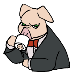 Butler Pig struggling for cheering.