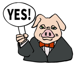 Butler Pig struggling for cheering. sticker #5027310