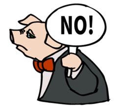 Butler Pig struggling for cheering. sticker #5027311