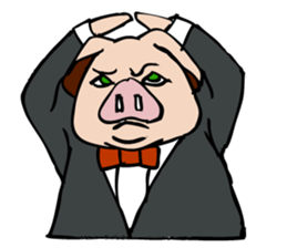 Butler Pig struggling for cheering. sticker #5027345