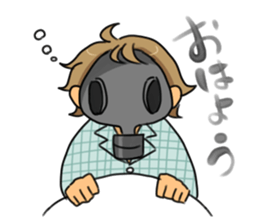 Gas mask boy and Plague doctor mask girl sticker #5031654