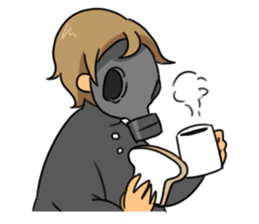 Gas mask boy and Plague doctor mask girl sticker #5031655