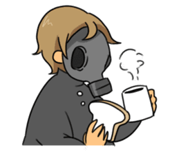 Gas mask boy and Plague doctor mask girl sticker #5031655
