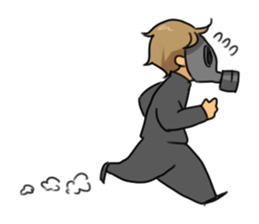 Gas mask boy and Plague doctor mask girl sticker #5031656