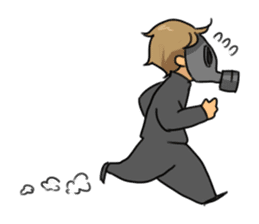 Gas mask boy and Plague doctor mask girl sticker #5031656