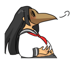 Gas mask boy and Plague doctor mask girl sticker #5031660