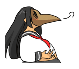 Gas mask boy and Plague doctor mask girl sticker #5031660