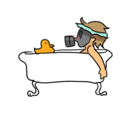 Gas mask boy and Plague doctor mask girl sticker #5031661