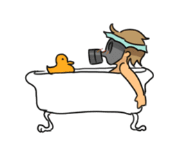 Gas mask boy and Plague doctor mask girl sticker #5031661