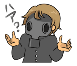 Gas mask boy and Plague doctor mask girl sticker #5031663