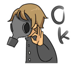 Gas mask boy and Plague doctor mask girl sticker #5031665