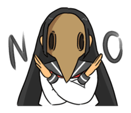 Gas mask boy and Plague doctor mask girl sticker #5031666