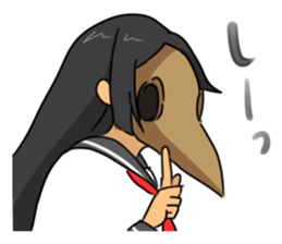 Gas mask boy and Plague doctor mask girl sticker #5031668