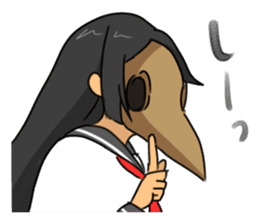 Gas mask boy and Plague doctor mask girl sticker #5031668