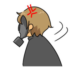 Gas mask boy and Plague doctor mask girl sticker #5031670