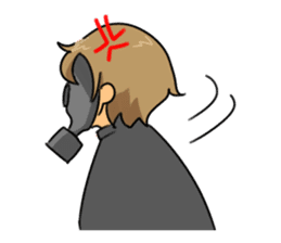 Gas mask boy and Plague doctor mask girl sticker #5031670