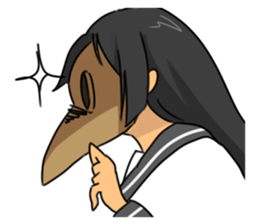 Gas mask boy and Plague doctor mask girl sticker #5031673