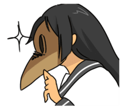 Gas mask boy and Plague doctor mask girl sticker #5031673