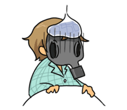 Gas mask boy and Plague doctor mask girl sticker #5031674