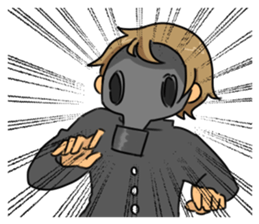 Gas mask boy and Plague doctor mask girl sticker #5031676