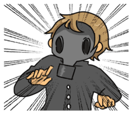 Gas mask boy and Plague doctor mask girl sticker #5031676