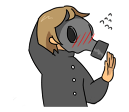 Gas mask boy and Plague doctor mask girl sticker #5031677
