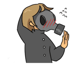 Gas mask boy and Plague doctor mask girl sticker #5031677