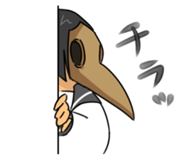 Gas mask boy and Plague doctor mask girl sticker #5031682