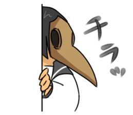Gas mask boy and Plague doctor mask girl sticker #5031682