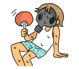Gas mask boy and Plague doctor mask girl sticker #5031687