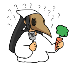 Gas mask boy and Plague doctor mask girl sticker #5031689