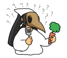 Gas mask boy and Plague doctor mask girl sticker #5031689