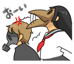 Gas mask boy and Plague doctor mask girl sticker #5031691