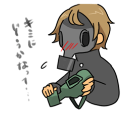 Gas mask boy and Plague doctor mask girl sticker #5031693