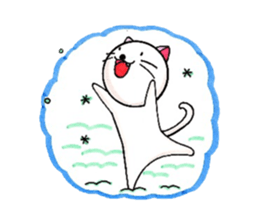 White cat Whitey calling on. sticker #5032684