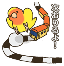 Travel by train with parrots & birds sticker #5037875